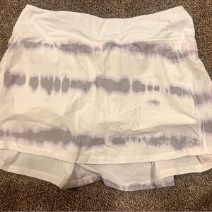Lululemon pace rival skirt mid rise white grey 8 long